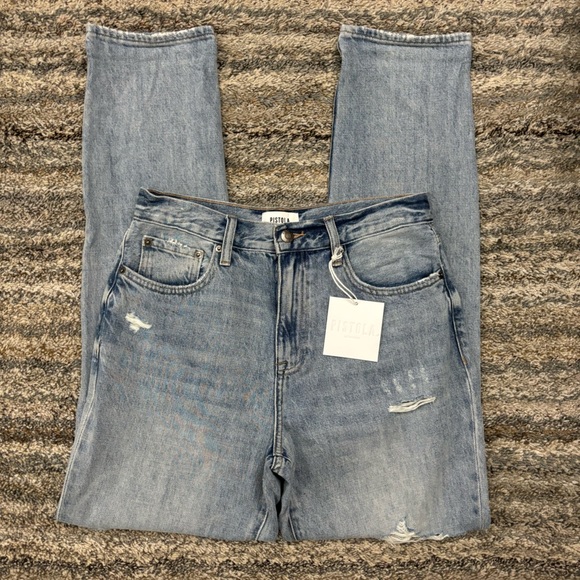 NWT Revolve Pistola Presley High Rise Relaxed Roller Jeans in Primetime Sz 27 - - Picture 5 of 16